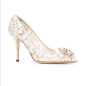 NEW Dolce & Gabbana White Lace Pumps Size 7!